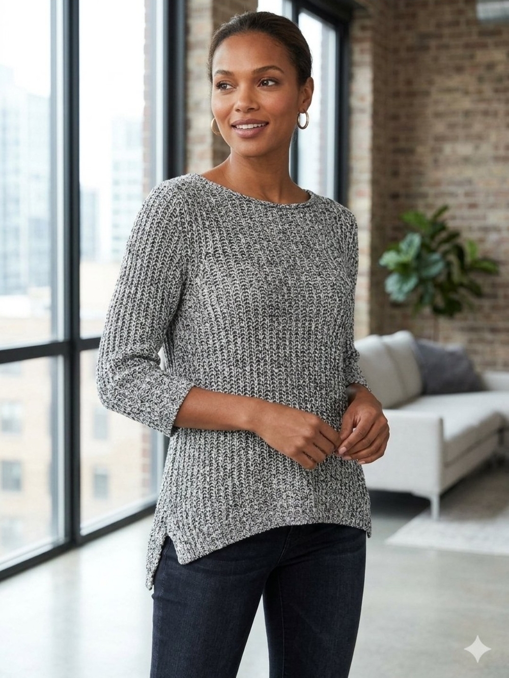 Lauren Jeans Co. Ralph Lauren Marled Knit Sweater - Size M